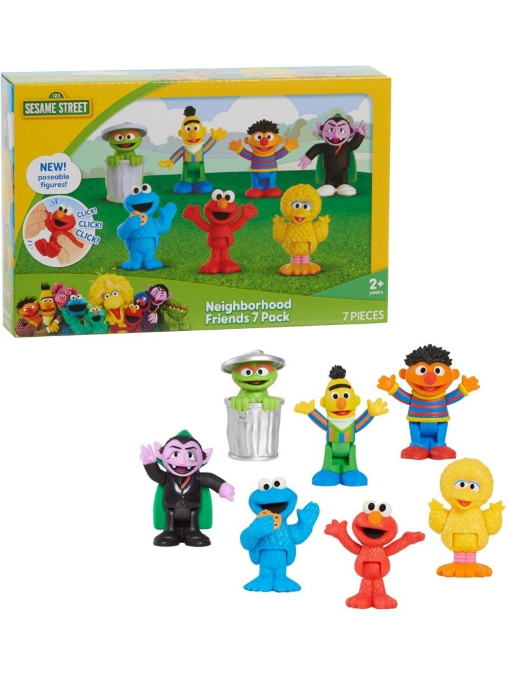 7-Piece Poseable Sesame Street Figurines Set - Fun Kids Toys for Ages 2